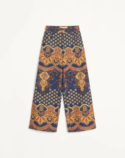 Valentino Denim Trousers Woman Indigo/orange/yellow 32