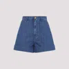 Valentino Denim Shorts With Back Pockets And Belt Loops In Denim