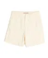 Valentino Ecru Cotton And Linen Bermuda Shorts In White