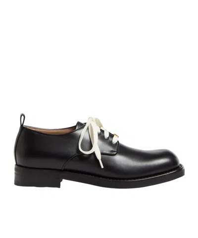 Valentino Garavani Derby Punx In Calfskin In Black