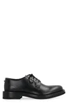 Valentino Derby Rockstud Essential Leather Lace-up Shoes In Animal Print