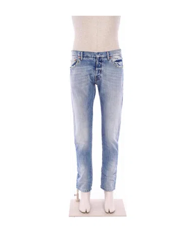 Valentino Detail Pocket Rivet Jeans In Gray