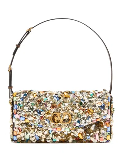 Valentino Garavani Devain Sequin Shoulder Bag In Multi