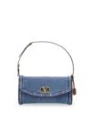 Valentino Garavani  Garavani Devain Small Denim Shoulder Bag Woman Denim Uni In Blue