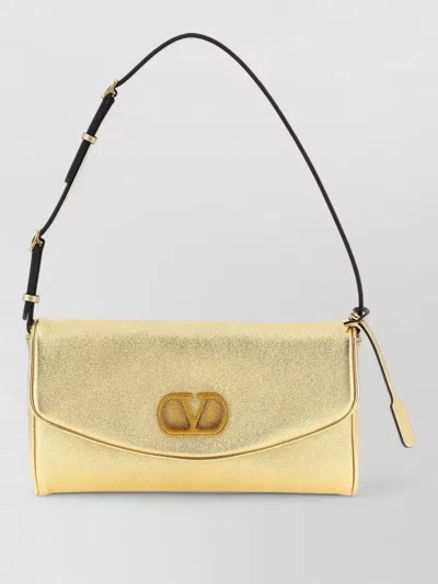 Valentino Garavani Devain Small Clutch Shoulder Bag Metallic In Gold
