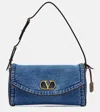 Valentino Garavani  Garavani Devain Small Denim Shoulder Bag Woman Denim Uni In Blue