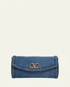 Valentino Garavani  Garavani Devain Small Denim Shoulder Bag Woman Denim Uni In Blue