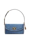Valentino Garavani  Garavani Devain Small Denim Shoulder Bag Woman Denim Uni In Blue