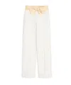 Valentino Cotton-linen Straight-leg Trousers