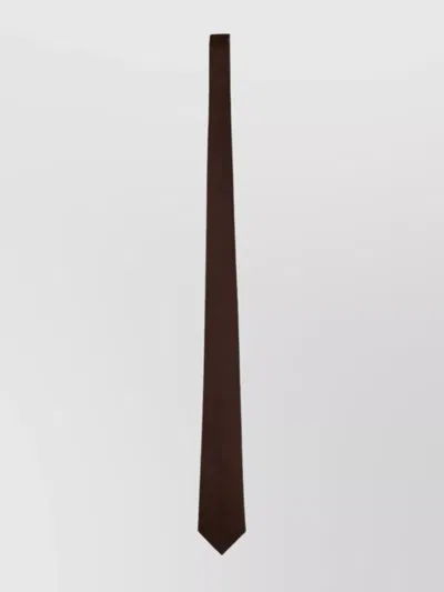 Valentino Garavani Diagonal Stripe Pointed Tip Tie In Brown