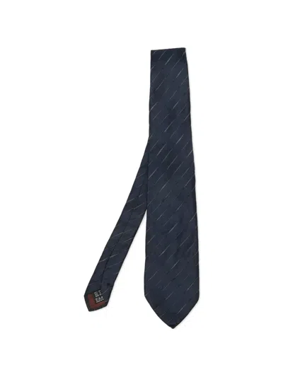 Pre-owned Valentino Garavani Diagonal-striped Tie In Blue