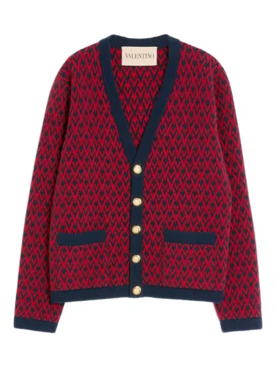 VALENTINO DIAMOND-PATTERNED CARDIGAN