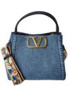 Valentino Dnu Inv  Alltime Medium Denim & Leather Bucket Bag