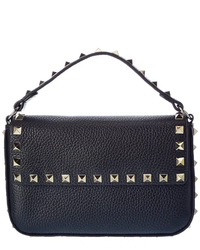 Valentino Garavani Dnu Inv Valentino Rockstud Grainy Leather Crossbody In Black
