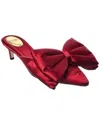 Valentino Garavani Dnu Inv Valentino Yolande Bow 45 Satin Mule In Red
