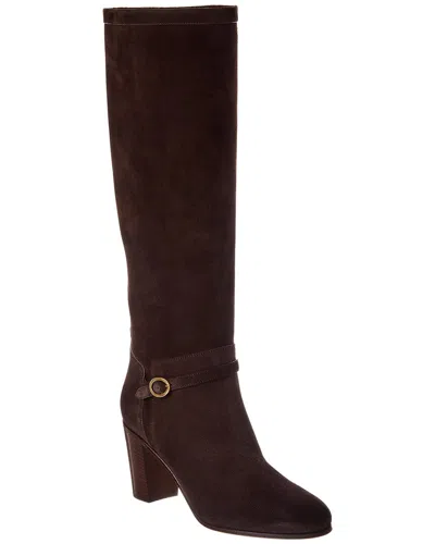 Valentino Garavani Dnu Pack Valentino Pattie 75 Suede Knee-high Boot In Brown