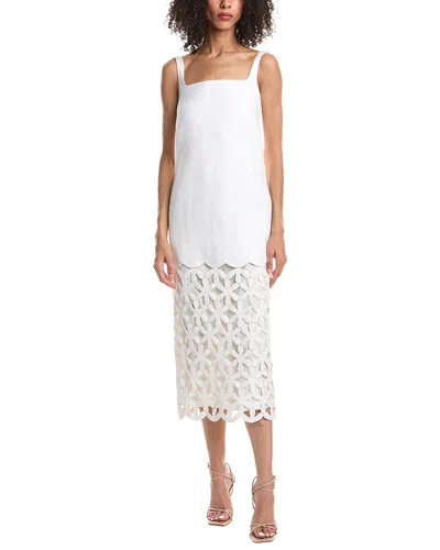 Valentino Donna Silk-blend Midi Dress In White
