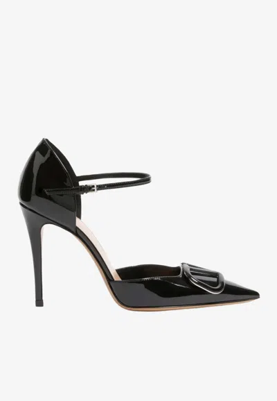 VALENTINO GARAVANI D'ORSAY 100 VLOGO PATENT LEATHER PUMPS