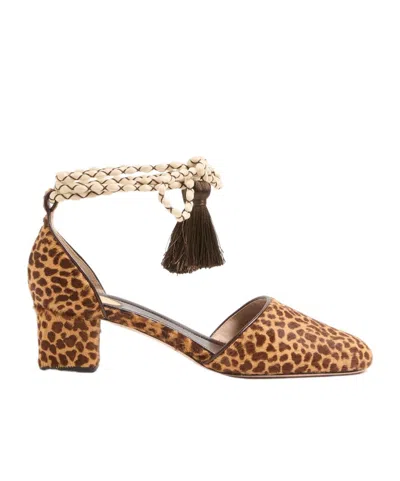 Valentino Garavani D'orsay Bondie Leopard Print Tassel Pumps In Multi