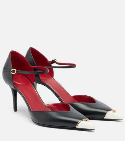Valentino Garavani D'orsay Heartip Leather Pumps In Multi