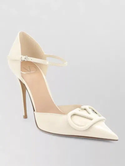 Valentino Garavani Dorsay Pumps Vlogo Signature Ankle Strap In Neutral