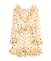 Valentino Belted Ruffled Polka-dot Wool And Silk-blend Mini Dress In Nude