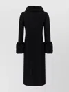 Valentino Womens Nero Fur-embellished Belted Wool And Cashmere Wool Coat In Black