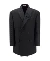 Valentino Double-breasted Blazer In Black