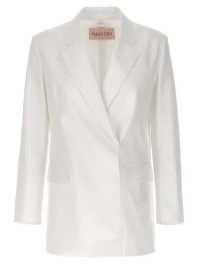 Valentino Double-breasted Blazer Blazer And Suits In White