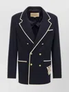 Valentino Double-breasted Blazer Gold Buttons In Black