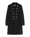 Valentino Double-breasted Coat In Double Wool In Black