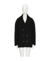 Valentino Double-breasted Coat In Black