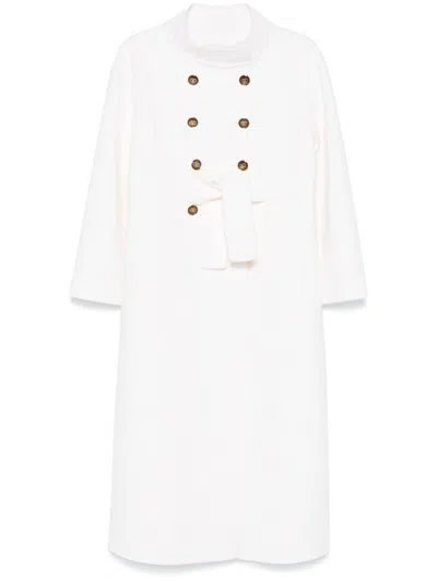 Valentino Double-breasted Coat In White