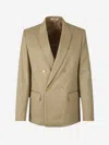 Valentino Garavani Man Blazer Sand Size 42 Cotton, Polyamide In Sage Green