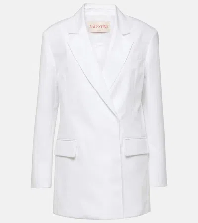 Valentino Single Breast Cotton Jacket In White