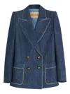 Valentino Garavani Women Double-breasted Denim Jacket In Blue