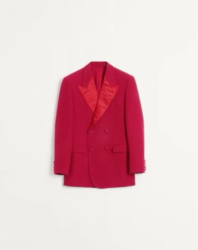 VALENTINO VALENTINO DOUBLE-BREASTED GRAIN DE POUDRE WOOL JACKET