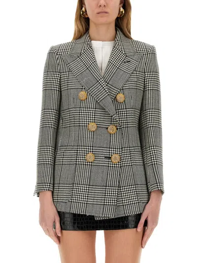 VALENTINO VALENTINO DOUBLE-BREASTED HOUNDSTOOTH WOOL JACKET