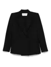 Valentino Double-breasted Tailored Jacket With Structured Shoulders In Black