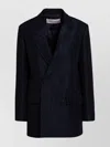 Valentino All-over Monogram Virgin Wool And Silk Double Breasted Blaze In Black