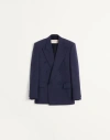 Valentino Wool Gabardine Jacket In Indigo