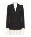 Valentino Lapel Long-sleeved Suit Coat In Black