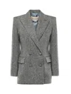 Valentino Double-breasted Natte Buttoned Blazer In Animal Print