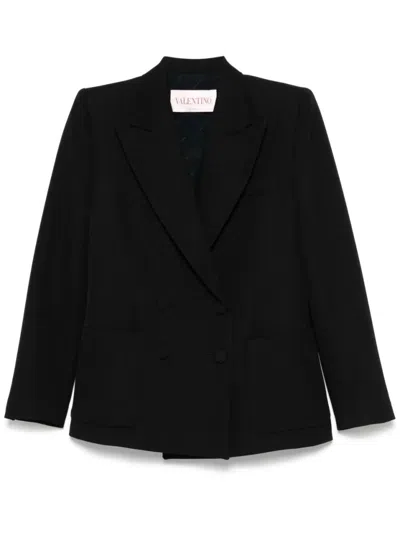 VALENTINO VALENTINO DOUBLE-BREASTED TAILORED JACKET WITH STRUCTURED SHOULDERS