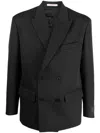 Valentino Navy Double-breasted Jacket For Men In Ss23 Collection In Grey
