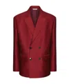Valentino Double-breasted Wool And Silk Jacket In Red
