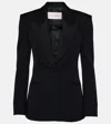 Valentino Double-breasted Wool Blazer In Black