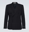 Valentino Wool Blazer With Back Vent And Notch Lapel In Blue