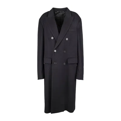 Pre-owned Valentino Double Breasted Wool Coat - '20s In Black