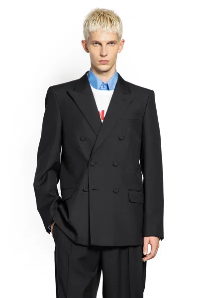 Valentino Double-breasted Wool Gabardine Blazer In Black